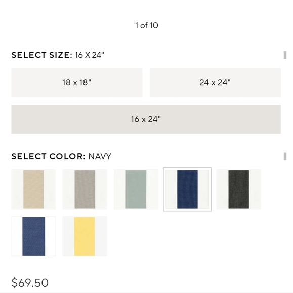 Pottery Barn Outdoor Navy Lumbar Pillows - Picture 8 of 8